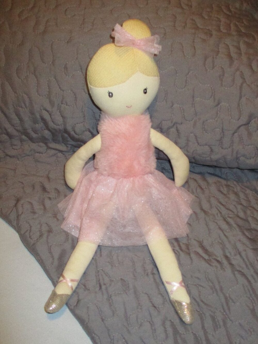 Ballerina Doll with pink tutu  Yellow hair brown eyes